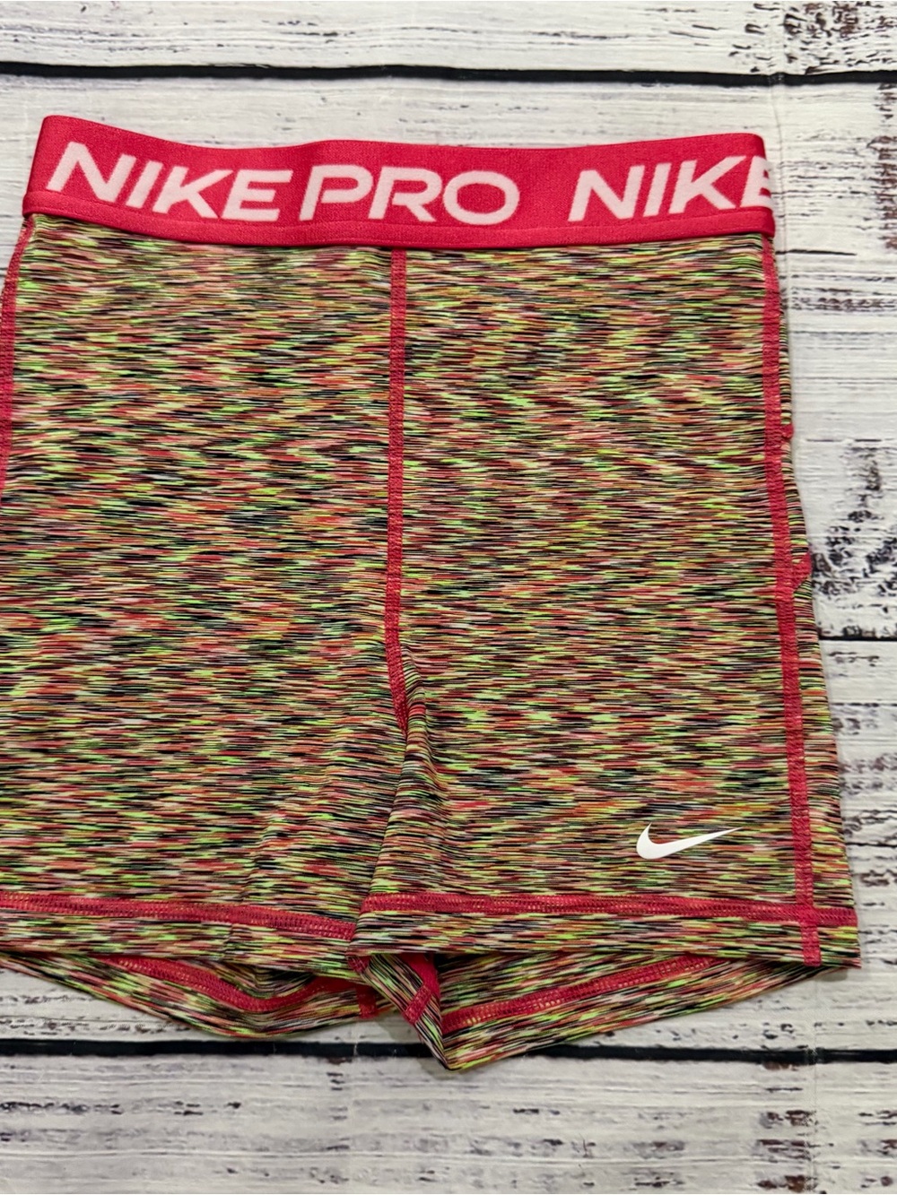 Nike Multicolor Space-Dye Performance Shorts with Pink Waistband